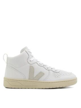 VEJA Women's V-15 Leather High-Top Sneakers - White/Natural - Size 40/9 - EUC!